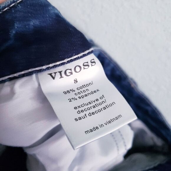 Vigoss Aged Dark Wash Slim Boot Jeans - Picture 8 of 9